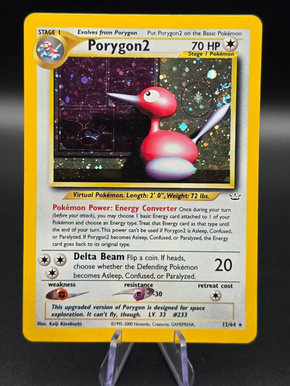 Porygon2 12/64 Holo Rare Neo Revelation Pokemon Unlimited Holo Damaged